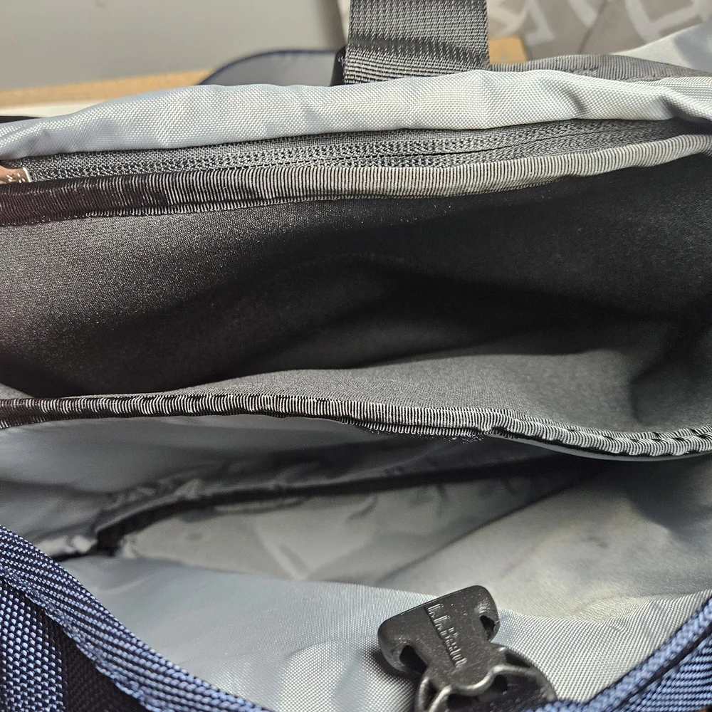 L.L. Bean Navy Messenger Bag. Crossbody Or Backpack. Muti Pockets Heavy Duty
